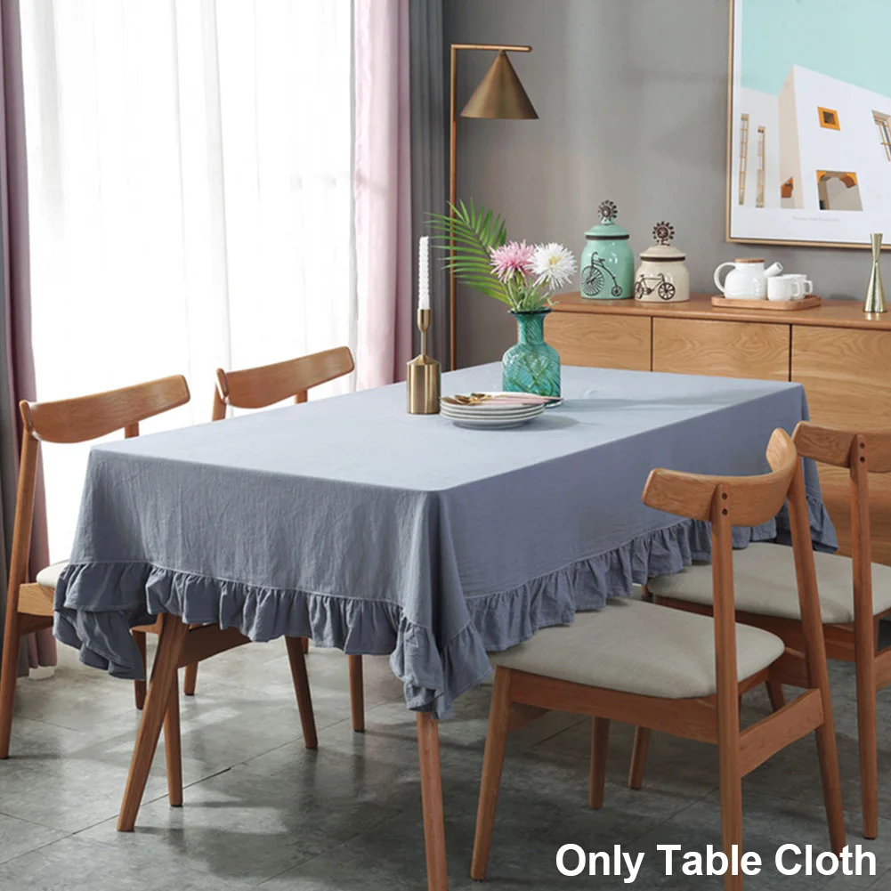Cotton Linen Simple Solid European Style Table Cloth Covers Elegant Hotel Decorative Dining Room Kitchen Fabric Modern