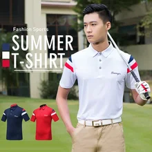 PGM Golf Мужская футболка с коротким рукавом летняя быстросохнущая дышащая рубашка для гольфа анти-пот отложной воротник гольф спортивная одежда