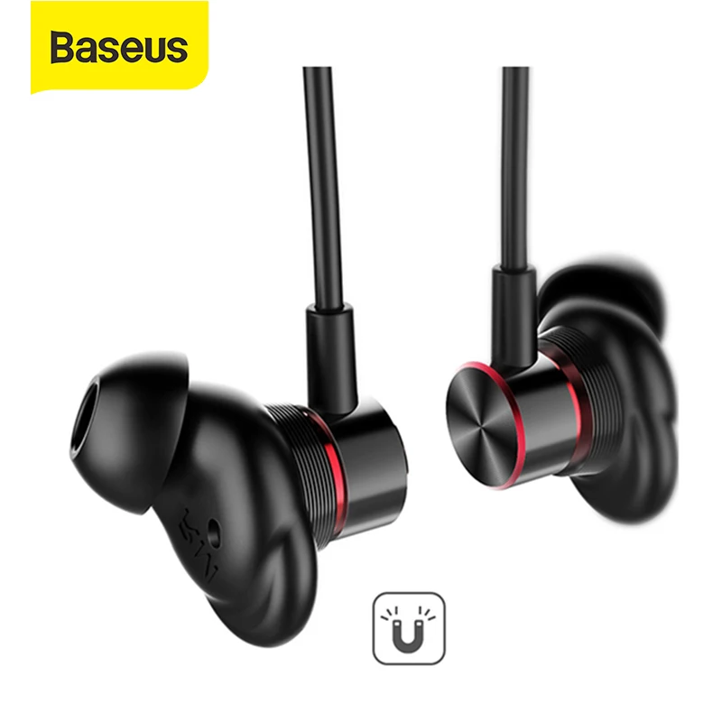 Беспроводные спортивные наушники Baseus Encok S12 Bluetooth Версия 5 0 музыкальные магнитные