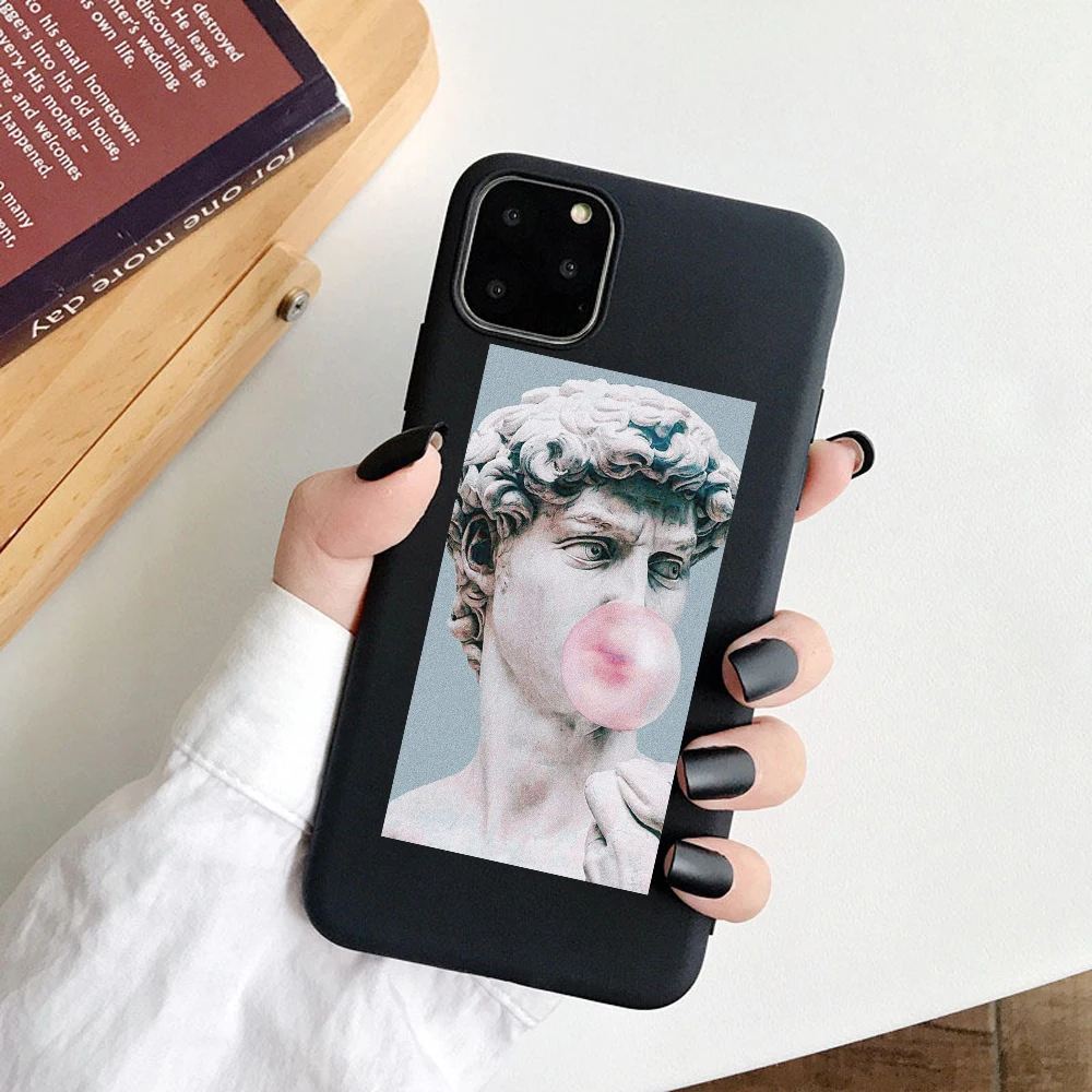 02 Давид Мона Лиза для iphone 11 11Pro Max 5S SE чехол для телефона для iphone XS Max XR X 6S 6 7 8 Plus мягкие ТПУ чехлы накладки оболочка - Цвет: 02