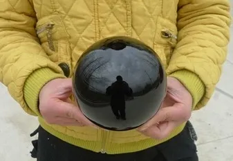 325 натуральный черный обсидиан Сфера Большой Хрустальный шар Целебные камни 120 мм