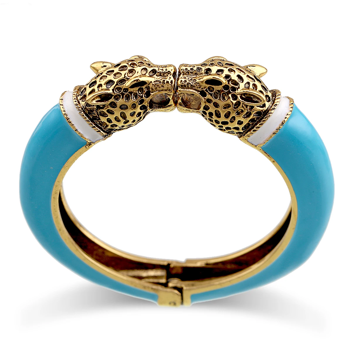 animal, cabeça de leopardo, bracelete vintage, antigo,