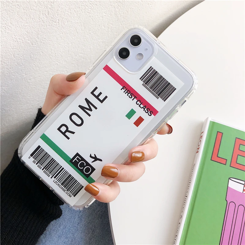 Hot New York Seoul Tokyo INS First Class Ticket Phone Case For Samsung S9 S8 Note 10 9 Plus cover Luxury 3D clear Flight Ticket