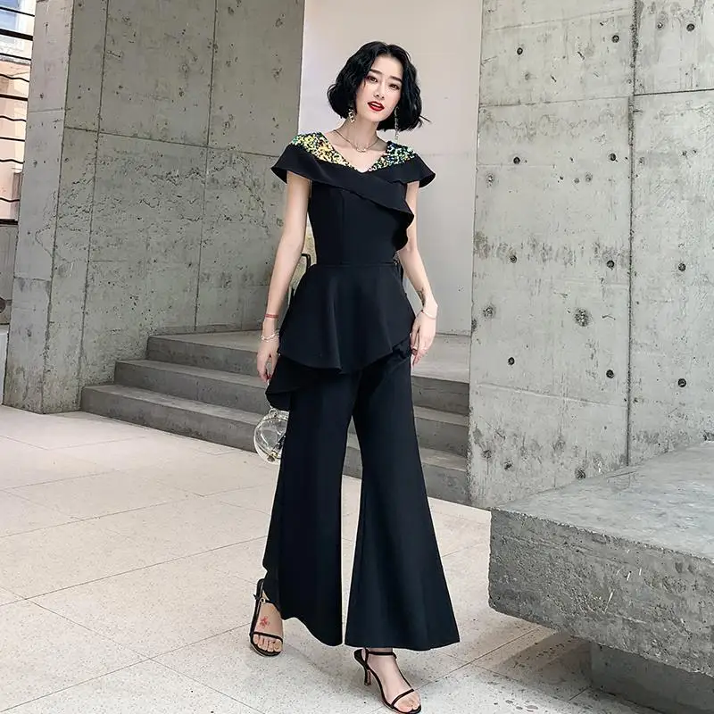Белое благородное вечернее платье Cheongsam для формальной вечеринки, сексуальное женское эффектное кружевное китайское платье с рюшами, элегантное платье Qipao - Цвет: Black 6