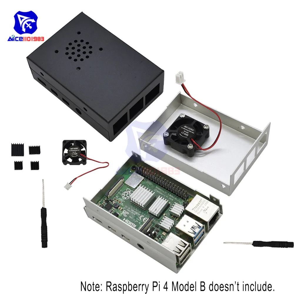 Чехол diymore для Raspberry Pi 4 Model B алюминиевый чехол с ЧПУ ультратонкий металлический