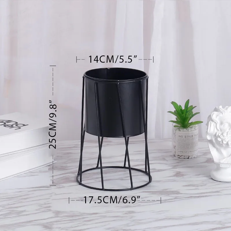 Black-B Strongwell Скандинавское железное Искусство Цветочный горшок Кадка для цветов плантатор Оловянное ведро искусство ремесла балкон домашнее украшение Рабочий стол креативный контракт - Цвет: Black-B