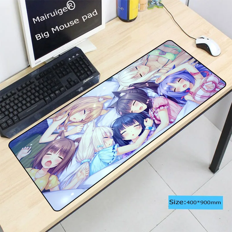 Chocola Nekopara прочный резиновый коврик для мыши Коврик Индивидуальный игровой замок край коврик для компьютерной мыши ноутбука Аниме Коврик для мыши