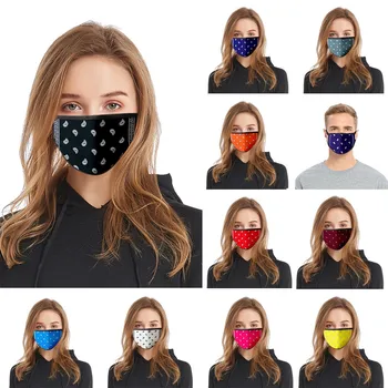 

4PC Fashion Cashew Print Masks Couple Unisex Adult Face Respirator Multicolor Comfortable Washable Breathable Mask Masques