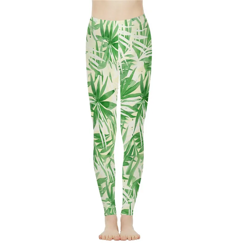 

High Waist Pants Women Slim Breathable Soft Workout Legging 3D Leaf Print Large Size Girls Pencil Pants Push Up Leggings 2020