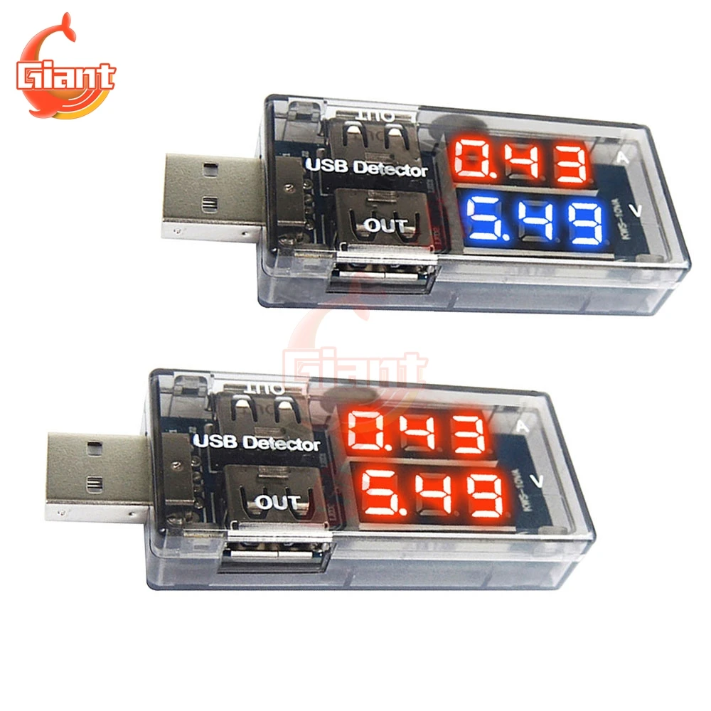 5V USB Digital Dual LED Current Voltage Meter Voltmeter Power Detector Ammeter 