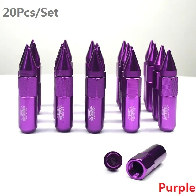 Purple 20 шт./компл. M12x1.25-M12x1.5 ступицы колеса для автомобиля винты качество Алюминий сплав защитные чехлы авто ступицы отделкой болт внешней отделки - Название цвета: Purple