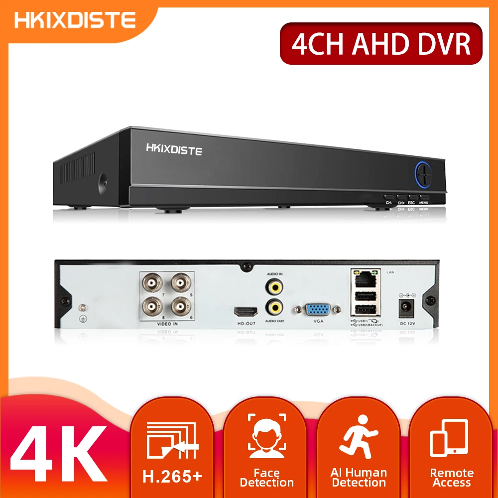 H.265 4 канала 4K гибридный 6 в 1 NVR TVI CVI AHD CCTV DVR рекордер 8 Мп ONVIF XMEYE цифровой
