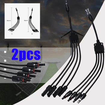 

1 Pair New 1 to 4 Y Type Solar Panel Cable Connector Male And Female Wire Branch Panel Cable Photovoltaic Connector Adapter
