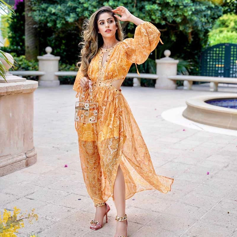 bohemian cut out dress