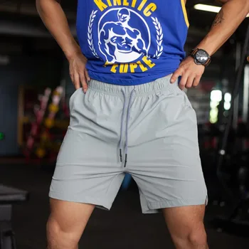 

2020 Men pure color 5 points shorts muscle fitness summer running training quick dry breathable stretch pants casual sweatpants
