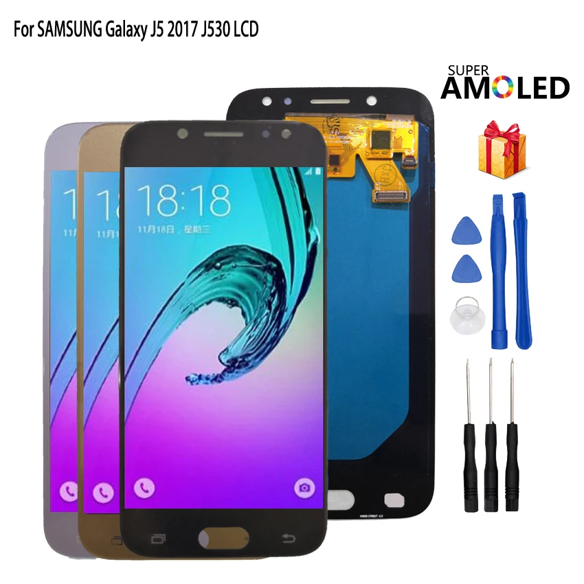 AMOLED для Samsung Galaxy J5 J530 J530F ЖК-дисплей сенсорный экран дигитайзер в сборе для Samsung Galaxy J530 дисплей