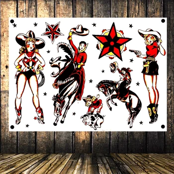 

Tattoo Posters Banners & Flags Flip Chart Canvas Painting Wall Sticker Tapestry Bar Cafe Bedroom Home Decor USN \ USMC \ USA