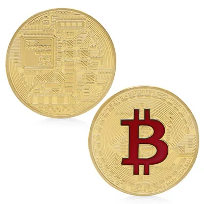 Светло-зеленый Позолоченные Биткоин памятные монеты коллекционные BTC художественная коллекция физический Q9QA - Цвет: Светло-зеленый