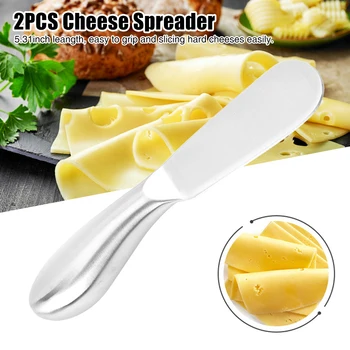 

2pcs Butter Cutter Multipurpose Party Home Stainless Steel Cheese Spreader Smooth Easy Clean Jam Kitchen Tool Portable Cake