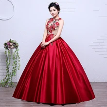 Бальные платья бордовые платья quinceanera Цветочный принт пятен этаж Длина и на шнуровке; низкая цена; одежда vestidos Бальные Сладкий 16 платья