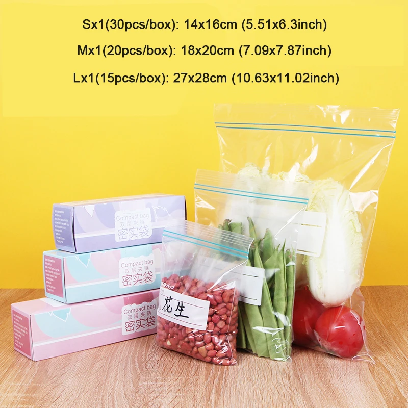 Reusable Food Storage Slider Bag Freezer Zipper Bags Fresh-keeping