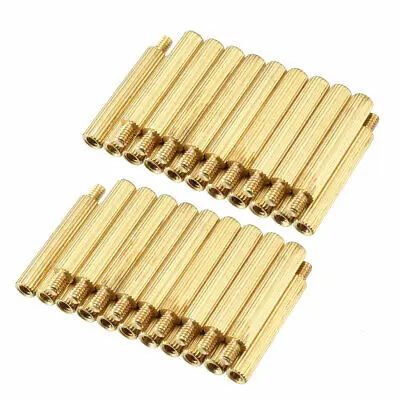 

100pcs M2 17+3mm Female Male Thread Brass Round Standoff Spacer Screw PCB Pillar
