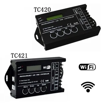 

WIFi Time Programable RGB LED Controller TC421 TC420 DC12V/24V 5CH 20A Common Anode PC Phone LED Dimmer for 3528 5050 Led Strip