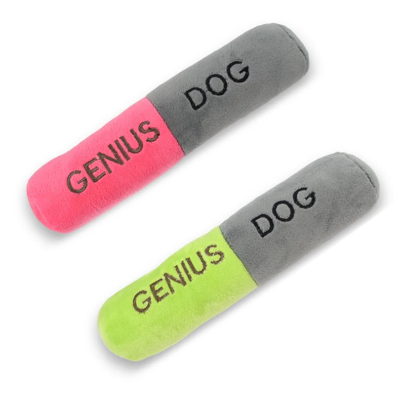 

Pet Interactive Chew Plush Toy Double Colored Squeaky Puzzle Molar Stick For Dog