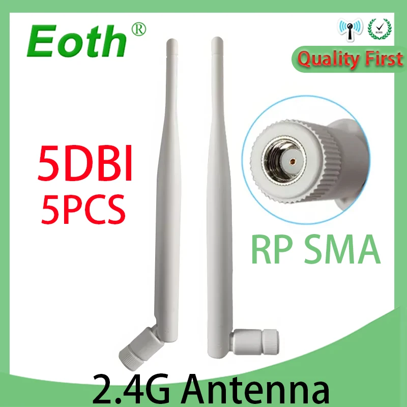 

EOTH 5PCS 2.4G Antenna wifi 5dBi SMA Female Connector antena wi-fi Antena Aerial 2.4GHZ antenna antena for Wireless wi-fi Router