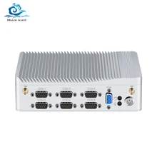 Мини ПК 6* COM Celeron J1900 2,00 ГГц 6* RS232 последовательный порт 2* LAN 8* USB VGA Windows 10 Linux Безвентиляторный промышленный мини-компьютер
