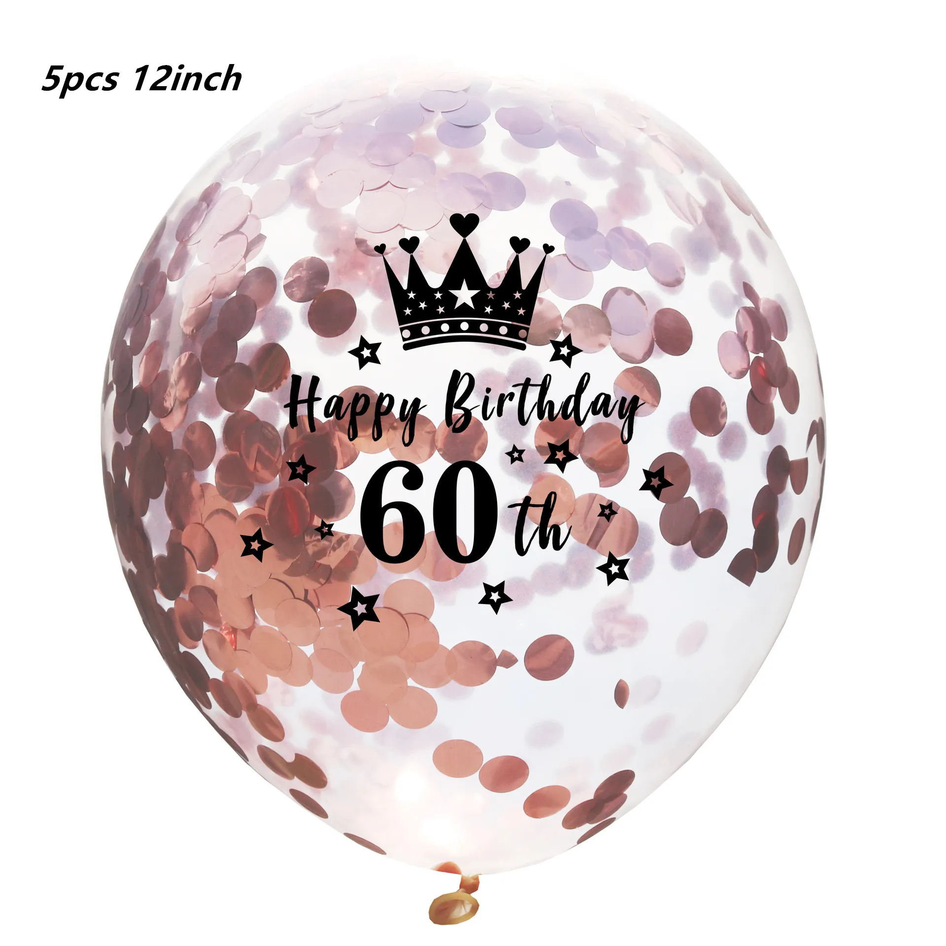 10 шт 12 дюймов 21th 30th 40th 50th 60th шарики ко дню рождения воздушные шары для дня рождения вечеринки 30 40 50 60 70 80 шарики ко дню рождения s шарики для вечеринки - Цвет: 5pcs rose gold 60