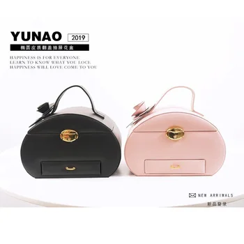 

2pcs/12%off New Creative Elliptical Cortex Flipped Drawer Gift Box Flower Immortal Flower Hand-held Jewelry Packaging Box