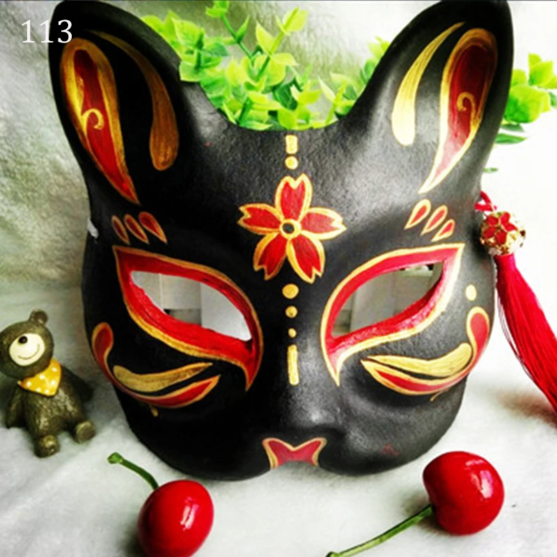 Anime Mask 113 Ручная роспись ПВХ половина лица лиса маска для косплея шоу на сцене танцы вечерние Хэллоуин прямая трансляция видео съемки реквизит - Цвет: Anime Mask 113