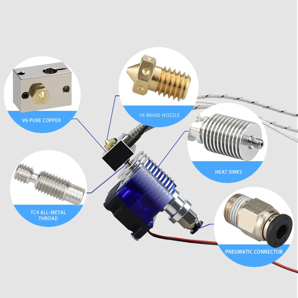 High all-metal v6 hotend 12V/24V remote Bowen print J-head Hotend and cooling fan bracket for E3D HOTEND for PT100