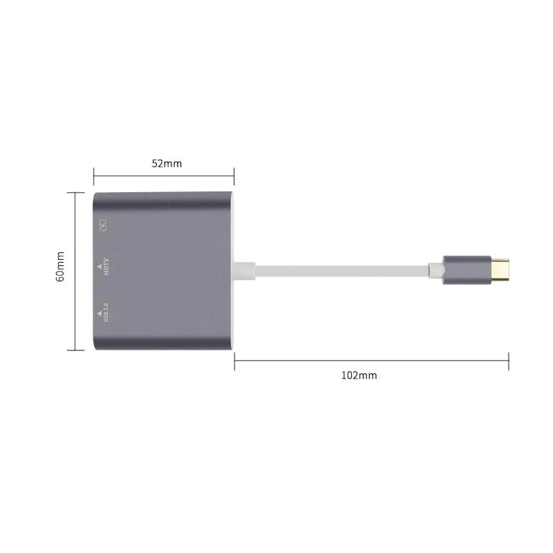 Новейший адаптер 4K type C к HDMI USB 3,0 для зарядки, конвертер USB-C 3,1, адаптер хаба для Mac Air Pro, huawei Mate10, samsung S8 Plus