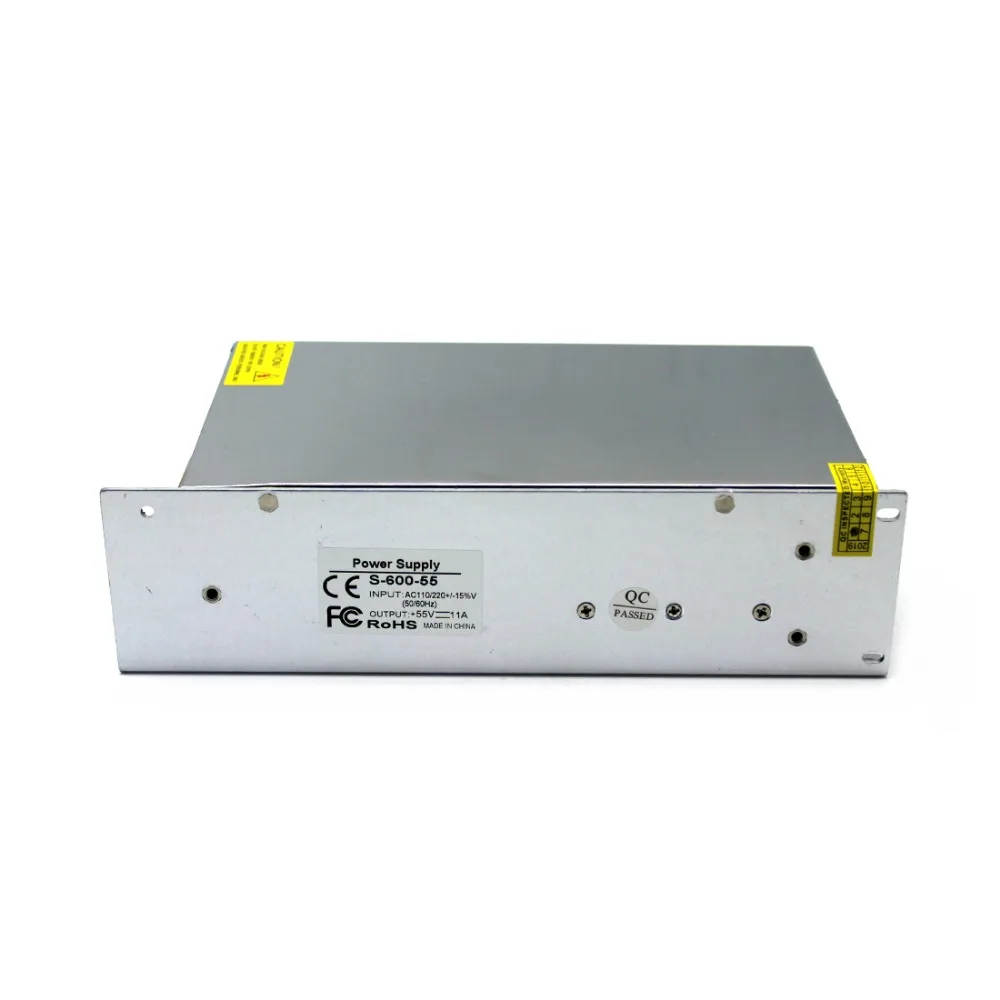 55V 600W 10.9A одиночный выход импульсный источник питания Трансформаторы 110V 220V AC к DC55V SMPS для Светодиодный свет шагового оборудования CC