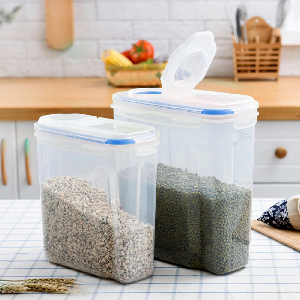 

Container Food Grade Box Cereal Removable Cover Dispenser Scale Display Storage Large Capacity Flour Home Plastic Sugar Non Slip