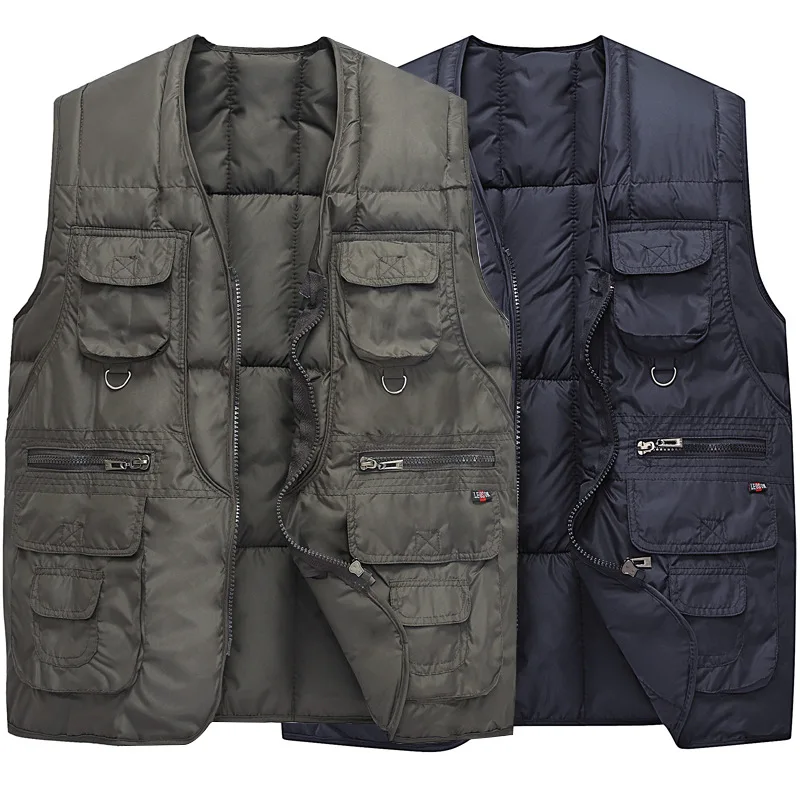 

Spring And Autumn Middle Aged And Elderly People Cotton Vest Warm Vest Middle-aged Men Waistcoat down Cotton Daddy Clothes