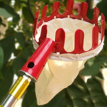 

Metal Fruit Picker Red Device Farm Outside Pruning Tools Fruit Catcher Collector Portable Without Pole Gardening Hardware Yard