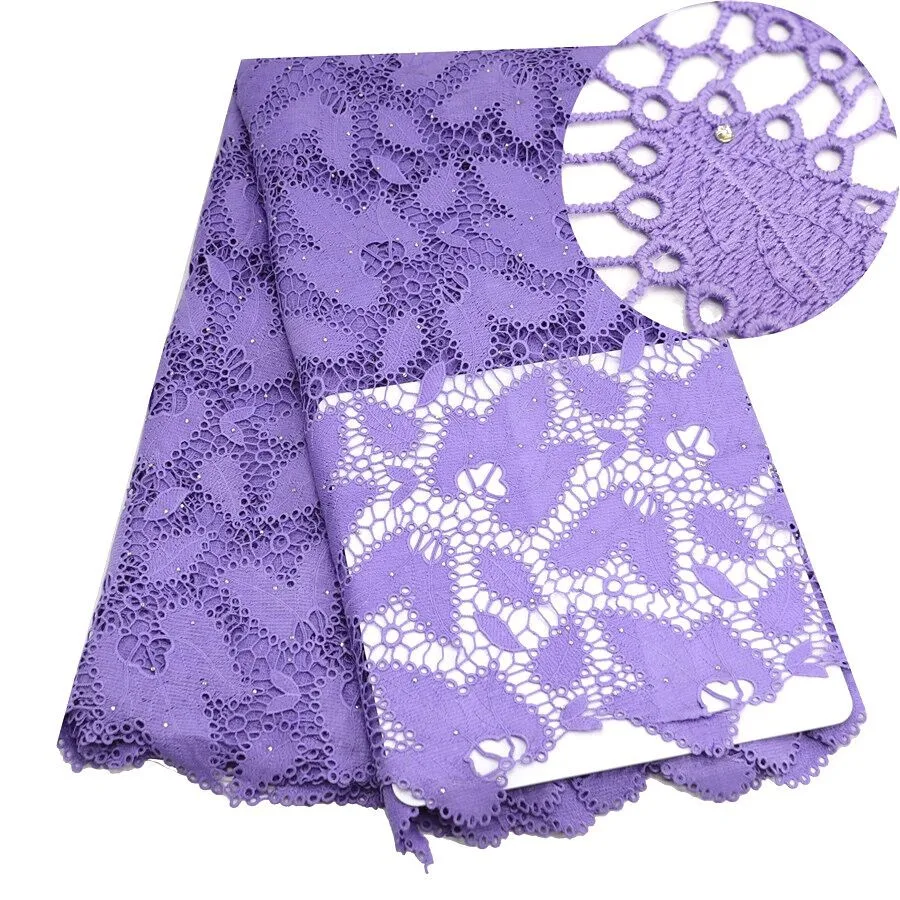 Фиолетовый Высокое качество Африканский тюль гипюр шнур кружевная ткань последняя нигерийская французская сеть шнур кружевная ткань с камнями для платья