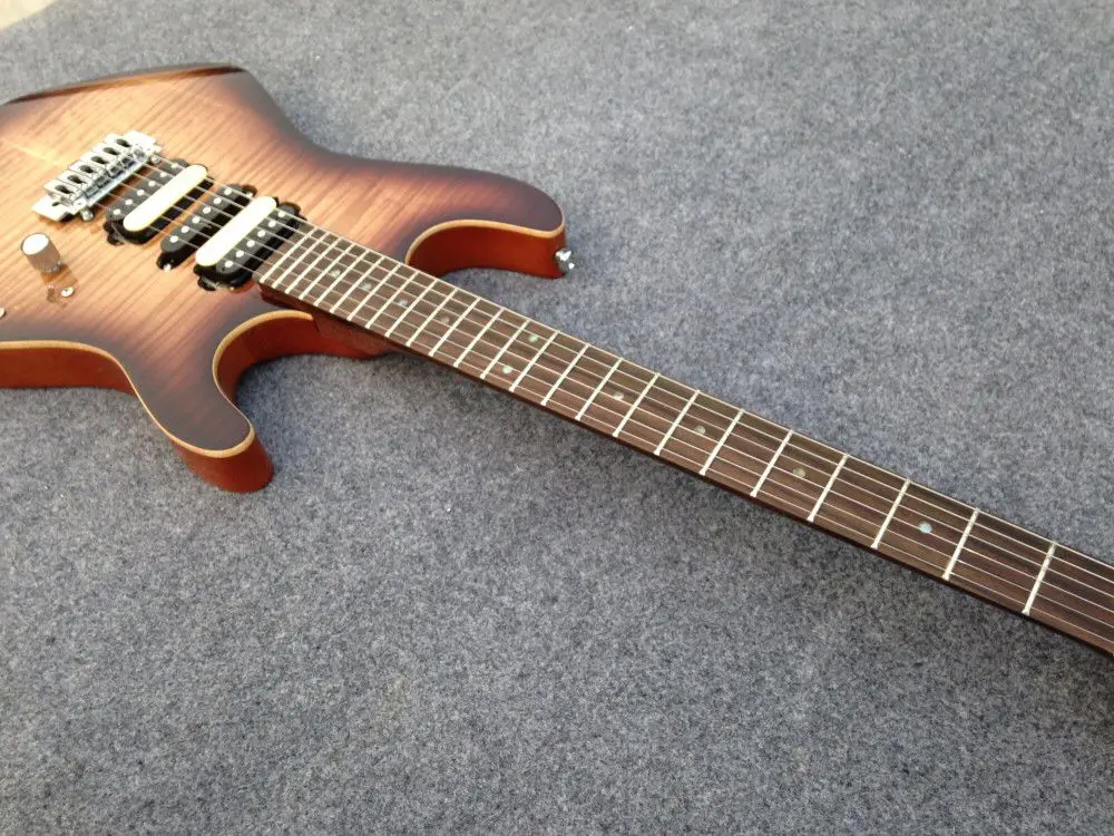 Высококачественная электрогитара. Цветной тигровый клен Sunburst top gitaar. rosewood fingerboard. Реальные фотографии