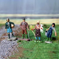 1:32 Model People Farm Villain On Farm for Landscape Railway Layout 4Pcs/set Sand Table Scene 1