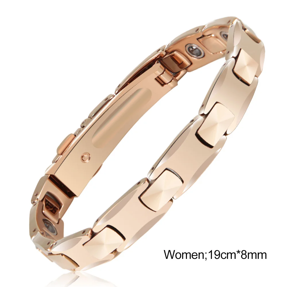 woman 19cm Новинка, полностью 99.999% чистый германий, Вольфрамовая сталь, Модный классический браслет для мужчин и женщин, не вызывает аллергии, не выцветает, подарок для влюбленных пар - Окраска металла: woman 19cm