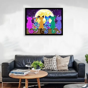 

Diamond Painting Round Cartoon Diamond Embroidery Nature Cat Hobby and Handicraft Diamond