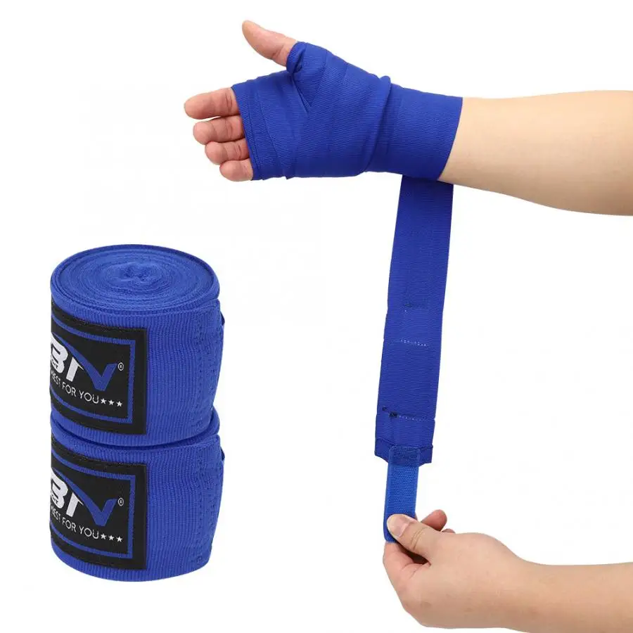 High Elastic Straps JINSHANDIANLIAO Boxing Bandages Sports Sanda Troublesome Belts Blue 5 Meters A Pair The Best Gift for Fitness Lovers Fighting Fighting Sandbags Hand Straps 