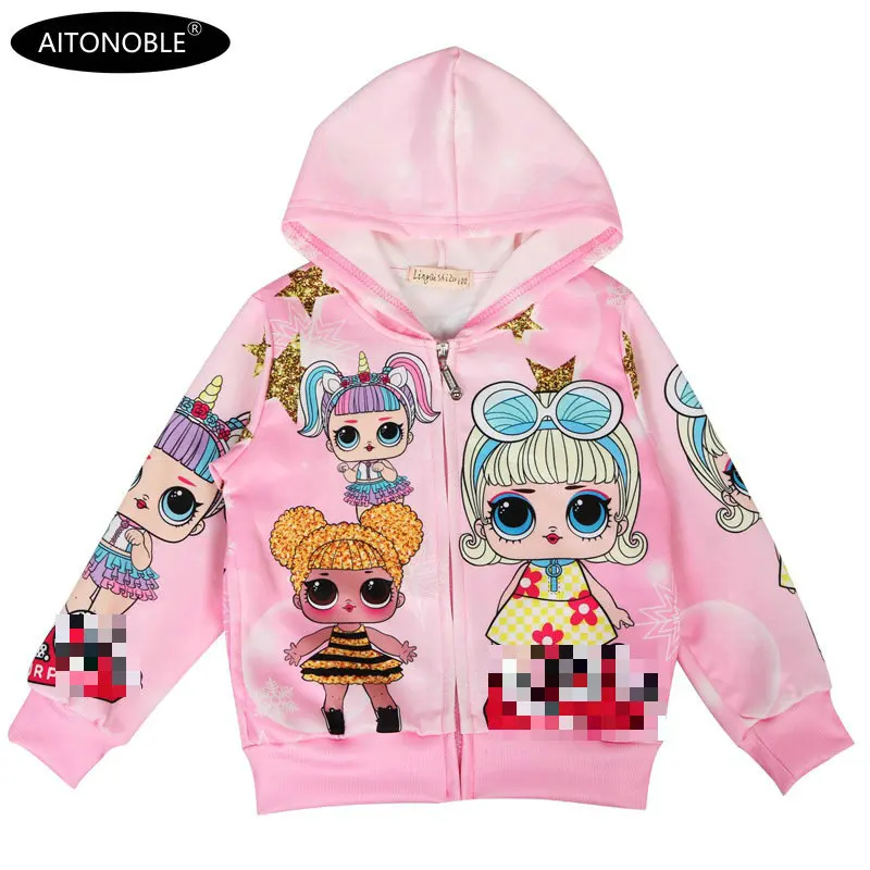 Aitonoble/ г. Весенне-осеннее пальто для девочек толстовки с длинными рукавами детские толстовки для детей, Рождественская куртка принцессы для девочек - Цвет: 39040 pink