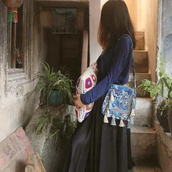 

Retro Weave Feather Tassel Shoulder Crossbody Bags for Women Bohemian Messenger Bag Bolsas Feminina Sac Main Femme