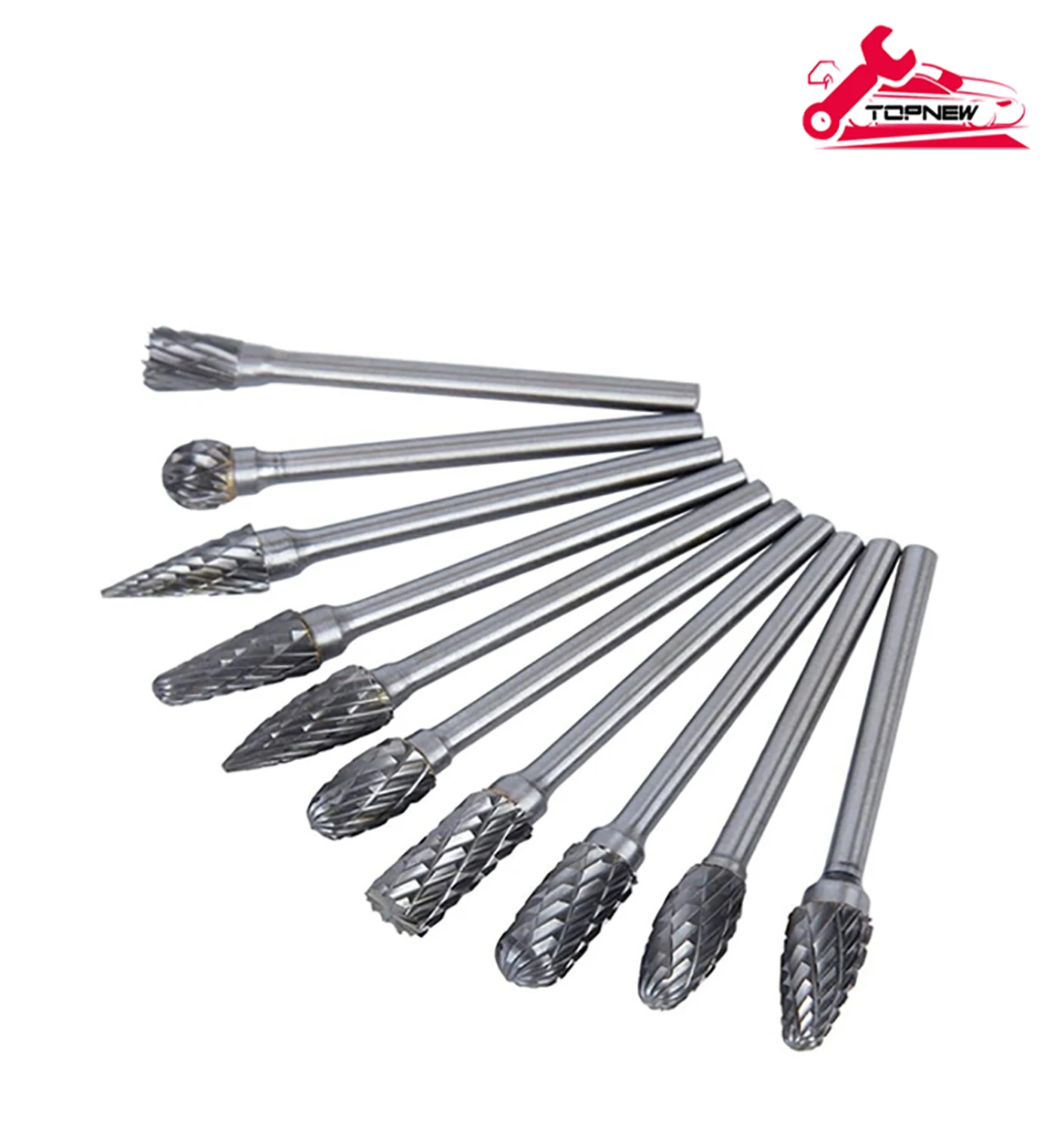 

Shank Double Cut Tungsten Carbide Rotary Files Diamond Burrs Set for Grinder Drill Soft Metal Polishing, Engraving