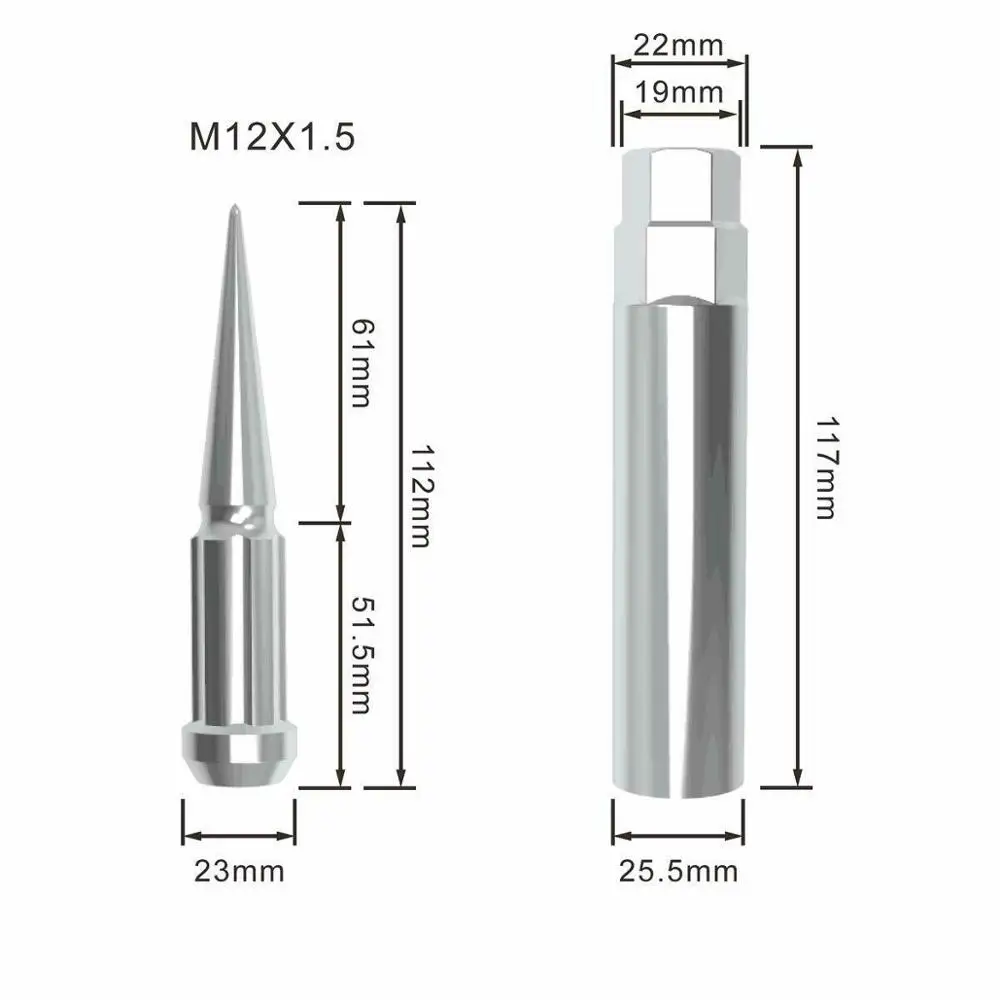 Ксп 20 шт. M12x1.5 шлицевой Спайк тюнер гайка с 1 длинный разъем ключ для 2006- компас MK 2007- patriot 1989- 4runner