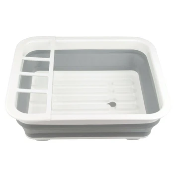 

Folding Drain Rack Dishes Cutlery Storage Box Drainer Stand Cup Holder for Kitchen Tableware 36.5x31x12cm TB Sale